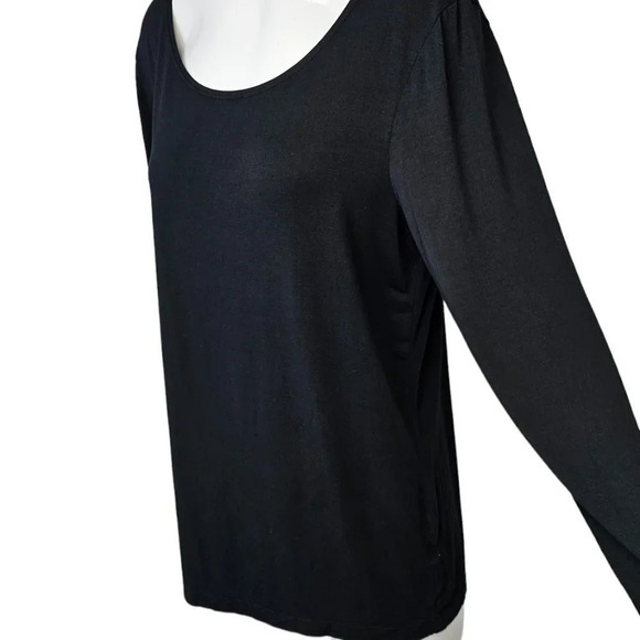Bryn Walker Modal Scoop  Neck Long Sleeve Top Black Size Medium - Picture 8 of 8